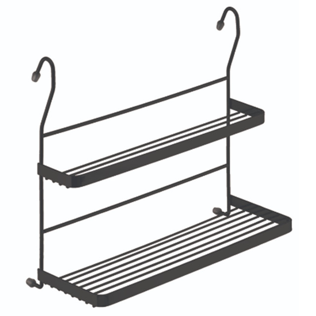 полка двухъярусная для рейлинга TODELIA 340х150х303мм черный матовый